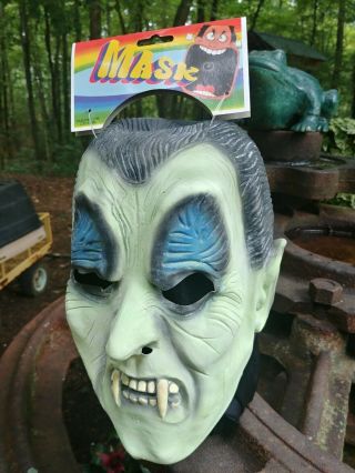 Vintage Vampire Mask Glow In The Dark Rare Halloween Mask Trick R 