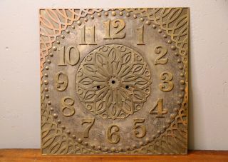 Vintage Antique Brass Clock Face Large Repair Ornate