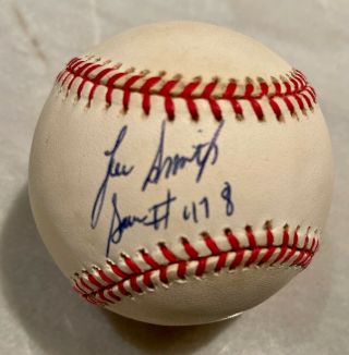 Lee Smith Hof Autographed National League Baseball With 478 Inscription