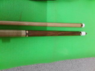 Old school vintage pool cue with wood inlays 19 or with case 3