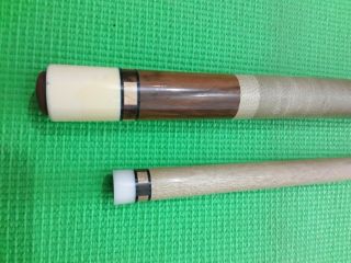 Old school vintage pool cue with wood inlays 19 or with case 4