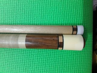 Old school vintage pool cue with wood inlays 19 or with case 6