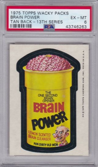 1975 Topps Wacky Packages Brain Power (tb) Psa 6 Ex/mt Series 13 Packs Centered