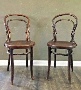 Antique Pair Mundus J&J Kohn Bentwood Chairs Bistro Cafe Parlor Thonet 2