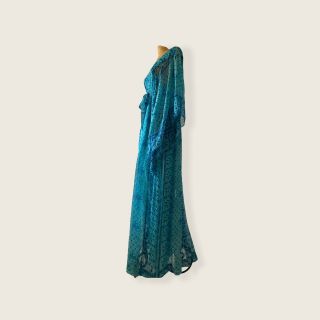 Vintage 70s Dress | 1970s Raksha of Hindimp London Silk Kaftan | Made in India 2