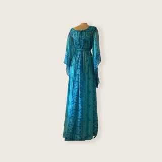 Vintage 70s Dress | 1970s Raksha of Hindimp London Silk Kaftan | Made in India 3