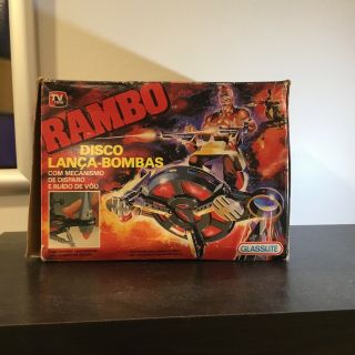Vintage Rambo Disc Lança - Bombas Force Of Freedom Complete Glasslite Brazil.