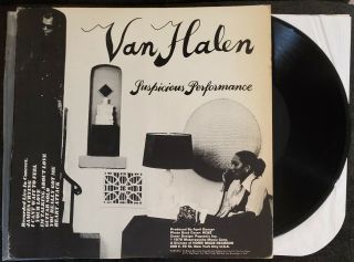 Van Halen Suspicious Performance Lp Live 9/23/78 Home Made Vh 106 David Lee Roth