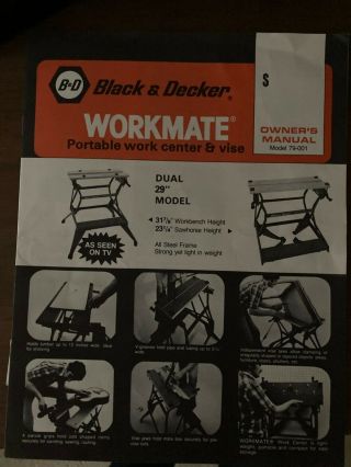 Vintage Black & Decker Workmate Dual Height 79 - 001 Portable Work Center and Vise 3