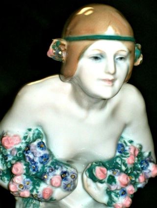 Antique German Art Deco Karl Ens Nude Lady Beauty Nymph Porcelain Figurine