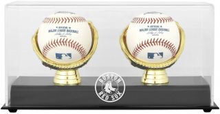 Red Sox Gold Glove Double Baseball Logo Display Case - Fanatics