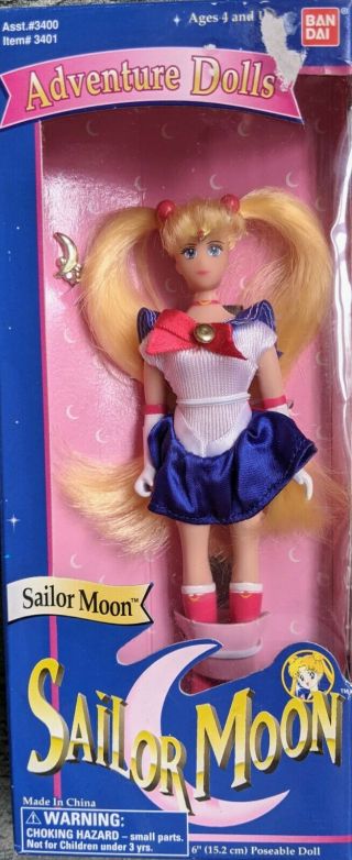Rare Vintage 1995 Bandai Sailor Moon 6 " Poseable Adventure Doll Blond