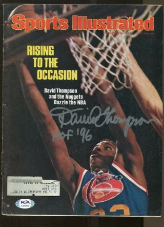 David Thompson Signed 1976 Sports Illustrated 11/15 Autographed Nuggets Psa/dna