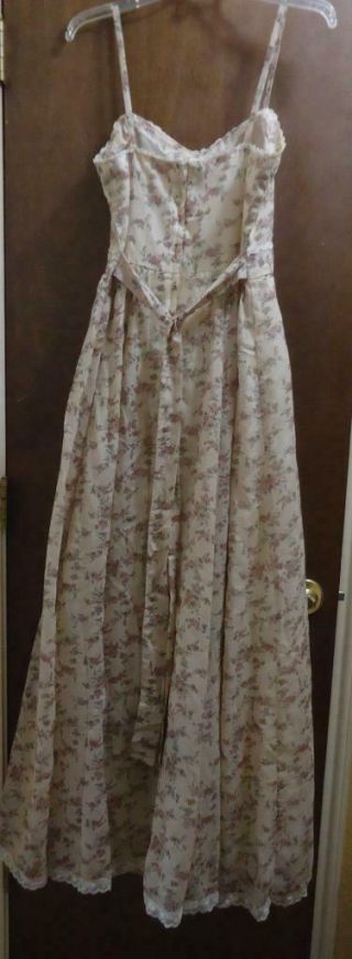 Vintage 70s Sun Maxi Dress by Gunne Sax Size 13 Floral Lace Cottagecore Peasant 6
