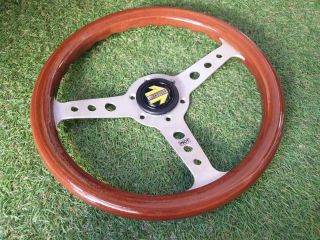 Rare Vintage 1985 Momo Indy Wood Steering Wheel Italy Classic 320mm.
