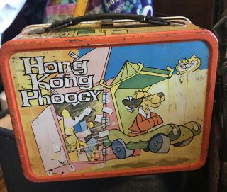 Vintage Cartoons Hong Kong Phooey Hanna Barbera 1975 Metal Lunchbox No Thermos