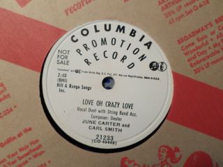 Promo Columbia 78 Record/carl Smith,  June Carter/times A Wastin 