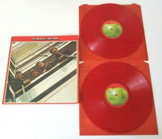 The Beatles - 1962 - 1966 Red Album Uk 1978 Apple Red Vinyl Double Lp,  Inners