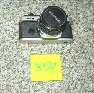 Vintage Olympus Om - 4t 35mm Slr Film Camera W/ 50mm Lens (k54)
