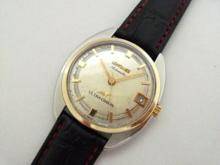 Vintage Longines Ultra - Chron 14k Gold & Ss Automatic Watch Ca.  1970 