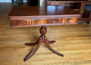 Antique Mahogany Duncan Phyfe Flip Top Game Console Table