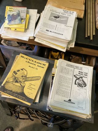 Vintage Mcculloch Dealer Literature Stack 1950’s Thru 1970’s