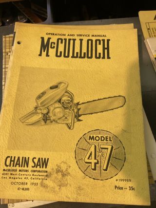 Vintage McCulloch Dealer Literature Stack 1950’s Thru 1970’s 3