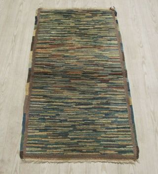 Vintage Oriental Pers Gabbeh Rug 2x4ft Traditional Hand Knotted Wool Blue Carpet