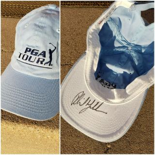Phil Mickelson Signed Autographed Light Blue Pga Tour Golf Hat Pga Championship