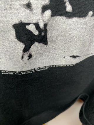 Vintage Sid Vicious T Shirt Trubute 1990s Mens XL Man 90s Vtg Sex Pistols 3