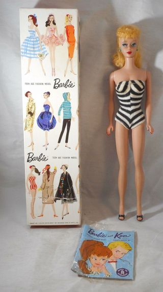 Vintage 1960s Mattel Ponytail Barbie 5 In Early Gay Parisienne Box Blonde 850