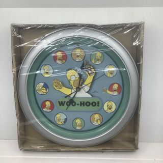 2004 Homer Simpson Talking Woo - Hoo Clock With Hourly Phrases And Sensor