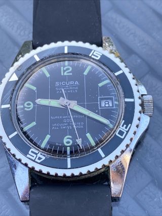 Vintage Sicura/ Brietling Submarine 400 Divers Watch