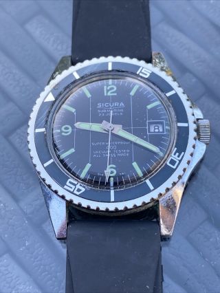 Vintage Sicura/ Brietling Submarine 400 Divers Watch 2