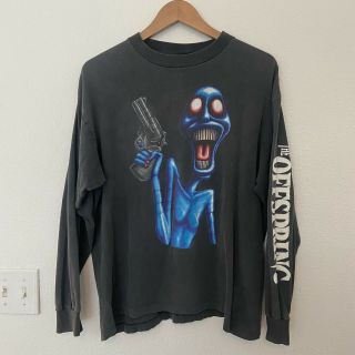 Vintage 1994 The Offspring Smash Longsleeve T - Shirt Giant Monster Gun Faded