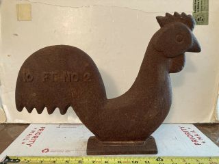 Vintage Windmill Weight Cast Iron Rooster 10ft No.  2 Elgin Wind Power & Pump Co.