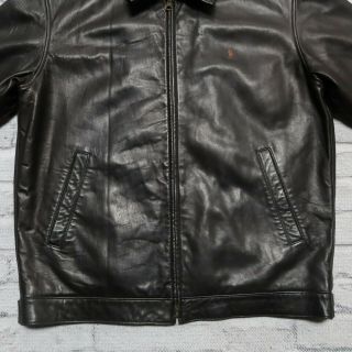 Vintage Polo Ralph Lauren Lambskin Leather Jacket Coat Size M Black 3