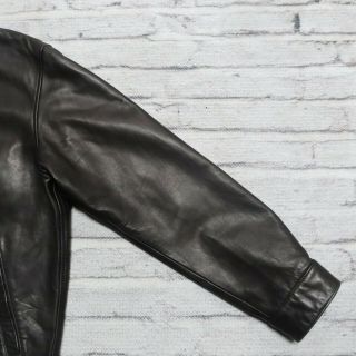 Vintage Polo Ralph Lauren Lambskin Leather Jacket Coat Size M Black 5