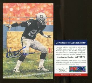 Willie Brown Signed Goal Line Art Card Glac Autographed Raiders Psa/dna