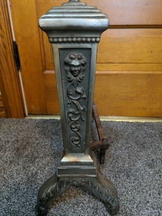 Vintage Brass Fireplace Andirons Log Holder Firewood Deck Legs Rack Ornate 2