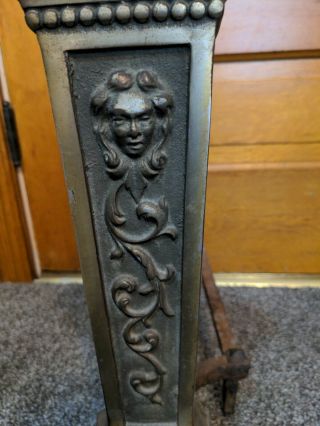 Vintage Brass Fireplace Andirons Log Holder Firewood Deck Legs Rack Ornate 3