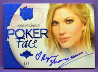 Benchwarmer 2015 Sin City Ryan Shamrock Blue Foil Autograph Poker Face 