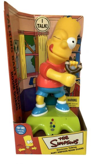 2001 The Simpsons Electronic Bart Simpson Talking Figure Room Guard Fao Schwarz