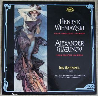 Violin Ida Haendel Wieniawski,  Glazunov Concertos Lp Supraphon Sua 10687