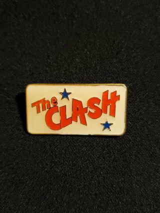 Rare Clash Glass Enamel Punk Badge/button/pin 1980 Made By Clubman In England