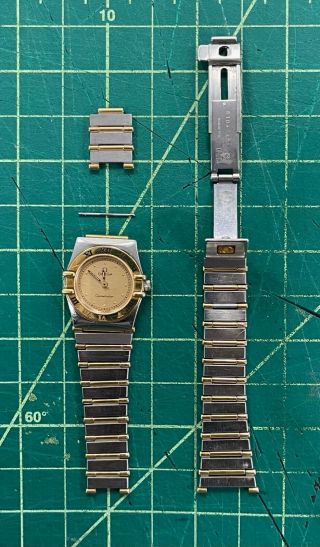 Vintage Ladies Omega Constellation 18k Gold & Stainless Steel Watch 6104 / 465