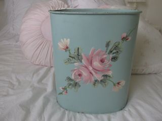 Rachel Ashwell Shabby Chic Couture Tm Vintage Painted Floral Wastebasket