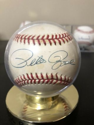 Pete Rose Signed Mlb Baseball Reds Autograph Hit King Authentic