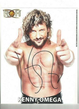 Kenny Omega Autographed 8x10 Photo Aew Njpw Roh Ring Of Honor Impact Wrestling