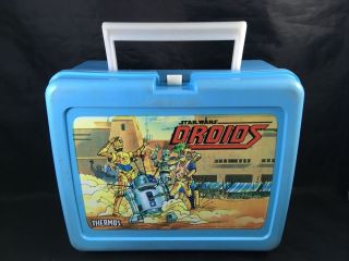 Vintage Star Wars Droids Plastic Lunch Box Thermos Lunchbox R2 - D2 1986 No Therm